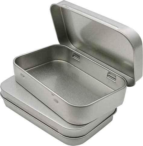 metals containers with hinged lids